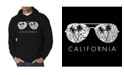 LA Pop Art Men's California Shades Word Art Hooded Sweatshirt